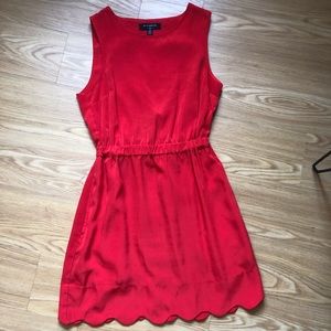 Red scalloped dress